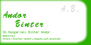 andor binter business card